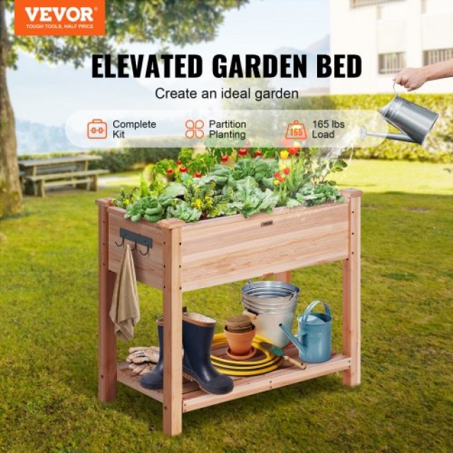 VEVOR Ξύλινη Υπερυψωμένη Γλάστρα 86x46x76cm για Λουλούδια, Λαχανικά...