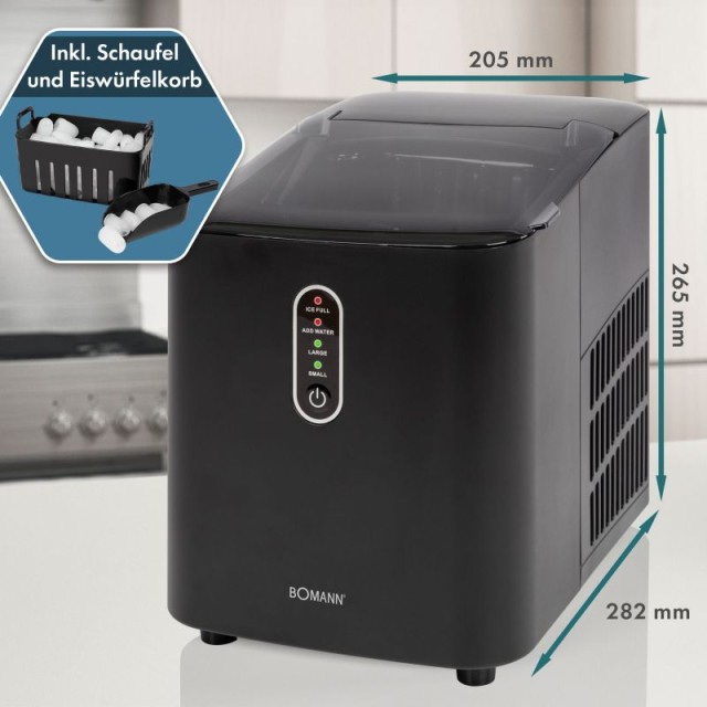 Παγομηχανή 12kg/24h  1,1L 120W  Μαύρο EWB6068CB Bomann