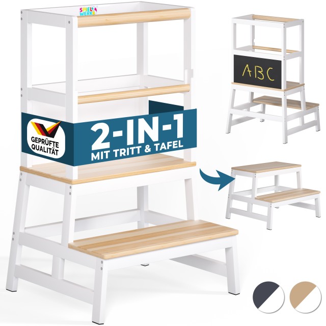 Πύργος Μάθησης Barn Λευκό/Φυσικό Πεύκο 93x51x50εκ 109556 Spielwerk