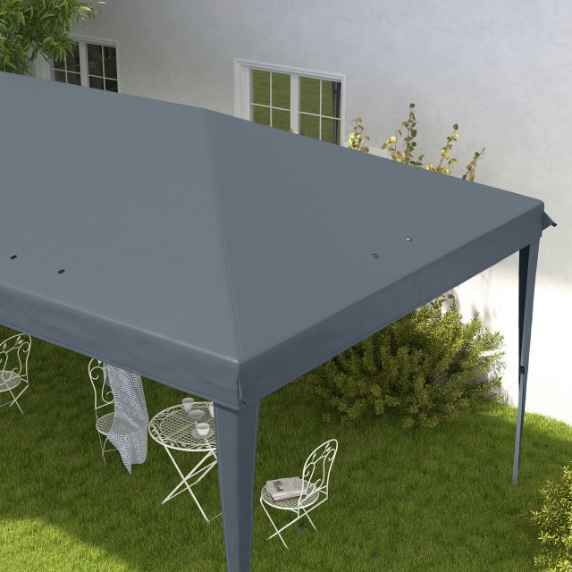 Outsunny  Πτυσσόμενο Κιόσκι Κήπου Pop-up 6x3 m, Σκηνή για Πάρτι με Τσάντα Μεταφοράς, Γκρι  84C-118V03LG