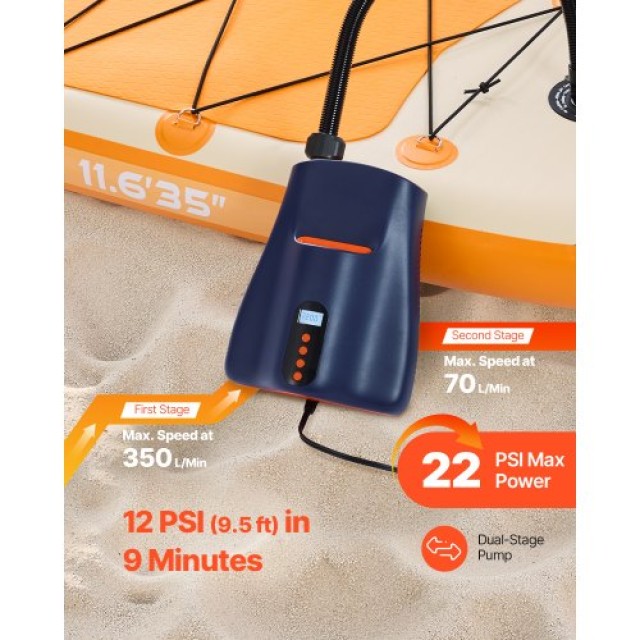 Ηλεκτρική Αντλία Paddle Board 22 PSI με Αυτόματη Διακοπή για SUP & ...