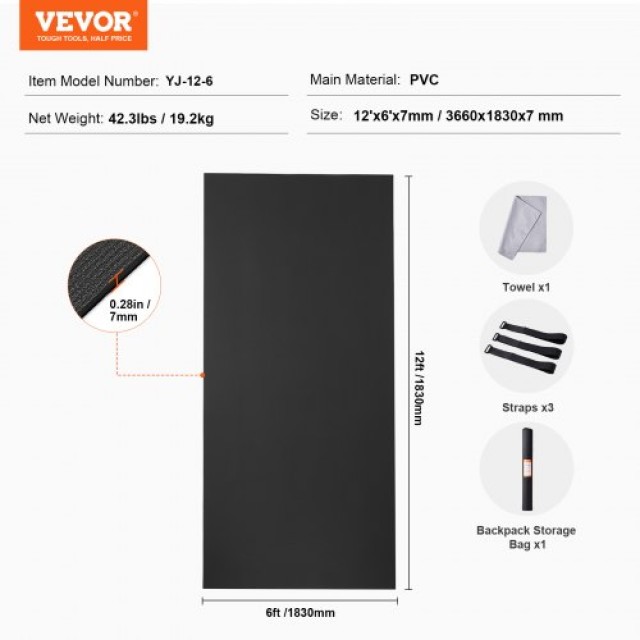 VEVOR Στρώμα Γυμναστικής Αντιολισθητικό (12x6ft)  DXYJD6YC12YCNHT5EV0