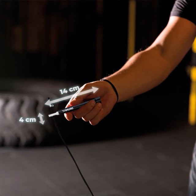 CECOTEC  Επαγγελματικό Σχοινάκι DrumFit Speed Rope από Ατσάλι με Εργονομικές Λαβές για Προπονήσεις Υψηλής Έντασης, Ρυθμιζόμενο, 300 εκ. με Σύστημα SmoothBearing 360º  CEC-07130