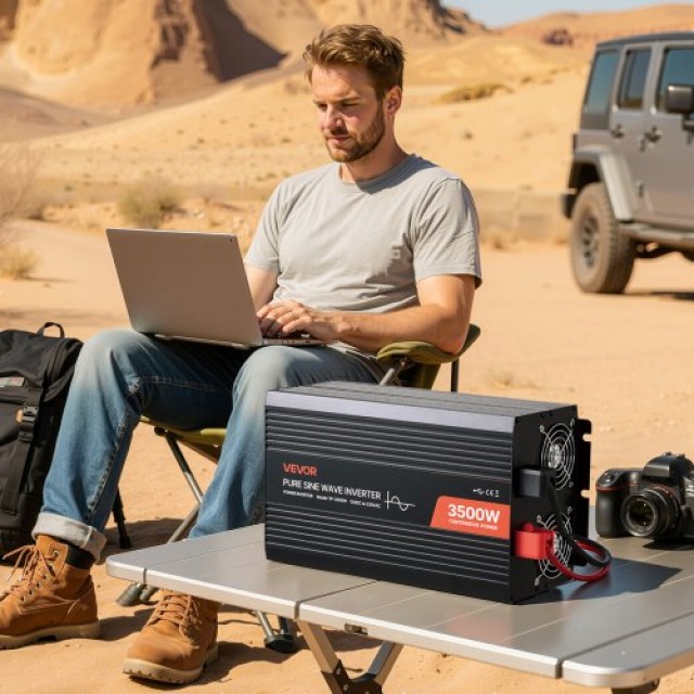 VEVOR Ισχυρός Μετατροπέας Ρεύματος 3500W, 12V DC σε 230V AC, Καθαρο... VEVOR Ισχυρός Μετατροπέας Ρεύματος 3500W, 12V DC σε 230V AC, Καθαρο...