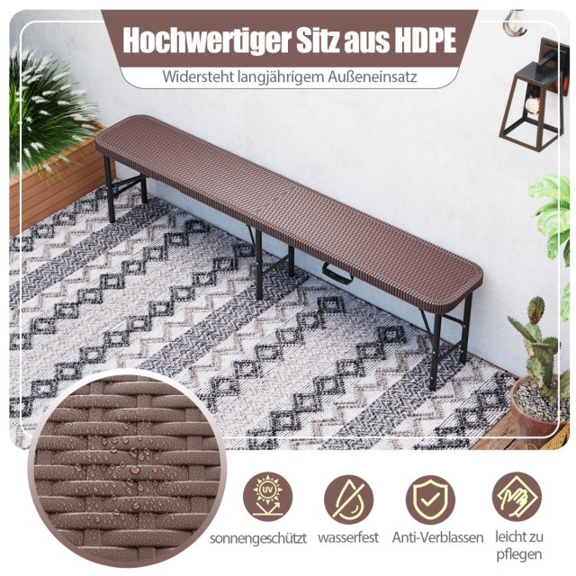 Costway Πτυσσόμενο Παγκάκι Ρατάν με Χειρολαβή για Κάμπινγκ NP11989CF Costway Πτυσσόμενο Παγκάκι Ρατάν με Χειρολαβή για Κάμπινγκ NP11989CF