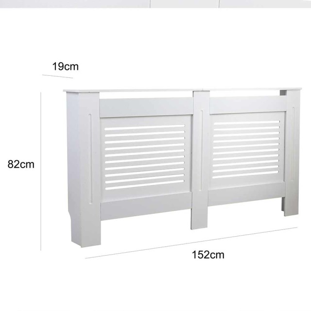 BAKAJI  Κάλυμμα καλοριφέρ από ξύλο MDF 152x19x82cm Κάλυψη καλοριφέρ λευκό  02826251