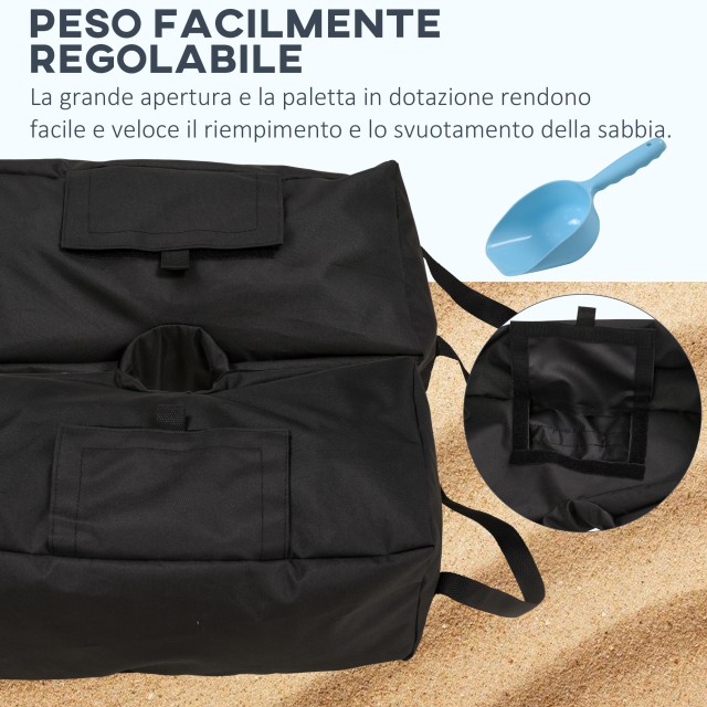 Outsunny Βάση για Ομπρέλα σε Σάκο Γεμιζόμενο με 50 κιλά Άμμου, από ...