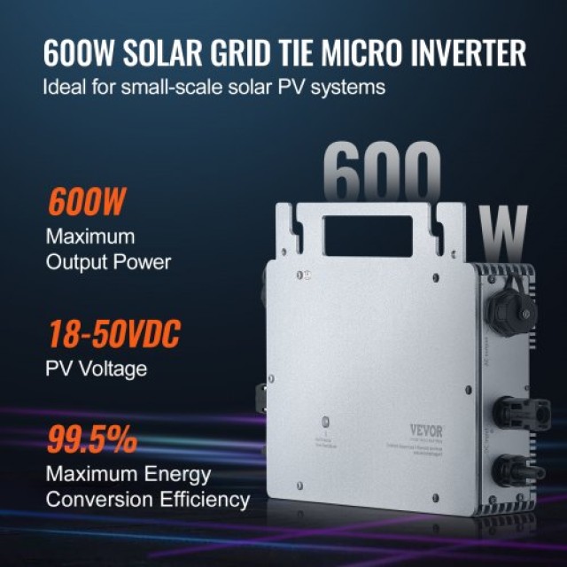 VEVOR Ηλιακός Μικρομετατροπέας 600W IP67 με Απομακρυσμένη Παρακολού... VEVOR Ηλιακός Μικρομετατροπέας 600W IP67 με Απομακρυσμένη Παρακολού...
