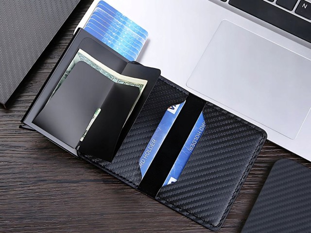 Verk Group Ανδρικό Πορτοφόλι RFID Αντι-Κλοπής  Μαύρο για Κάρτες και...