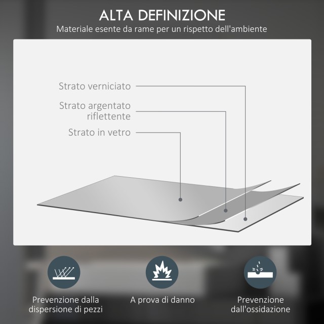 Kleankin Καθρέφτης Μπάνιου με Ρυθμιζόμενα LED Φώτα, Διακόπτες Αφής ...