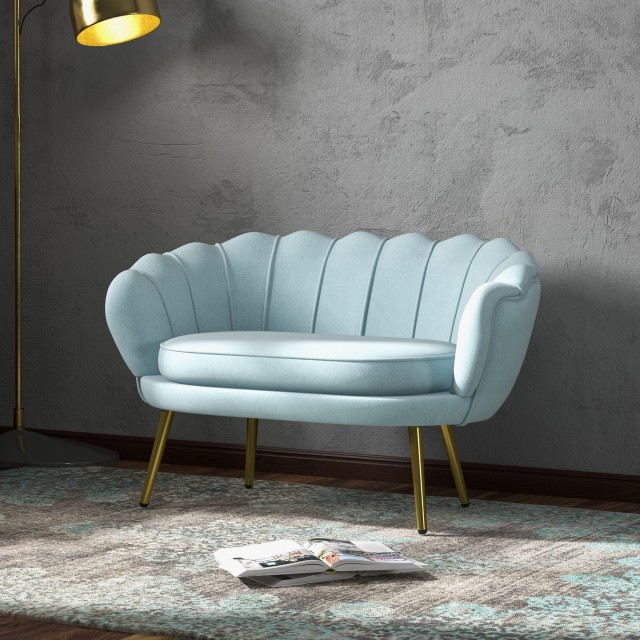 HOMCOM  Διθέσιος καναπές σε στυλ Industrial Chic με ύφασμα που μιμε...