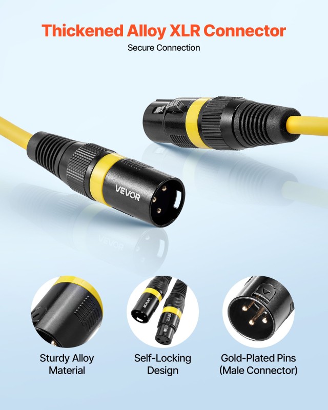 VEVOR Σετ 6 Καλωδίων XLR 4.57 μ με Επίχρυσα 3-Pin Βύσματα και Διπλή... VEVOR Σετ 6 Καλωδίων XLR 4.57 μ με Επίχρυσα 3-Pin Βύσματα και Διπλή...