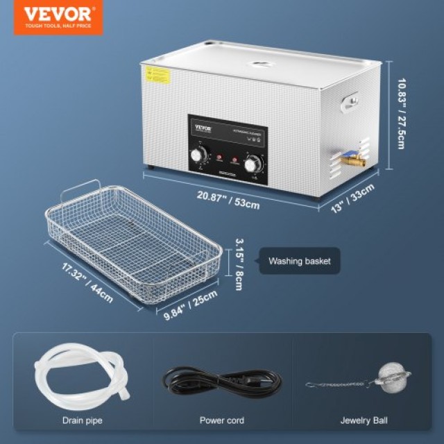 VEVOR  22L Υπερηχητικός Καθαριστής με Θερμαντήρα, Χρονοδιακόπτη & Καλάθι Ψηφιακή Συσκευή XNKZCSBQXJ22MP5KUV2