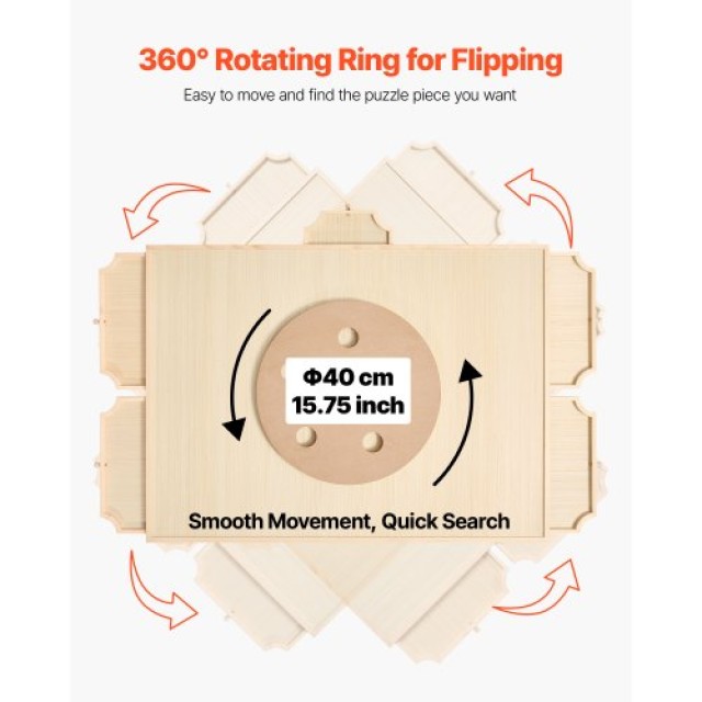 VEVOR Φορητός Ξύλινος Πίνακας Παζλ με Συρτάρια 1500 Κομματιών (86x6...