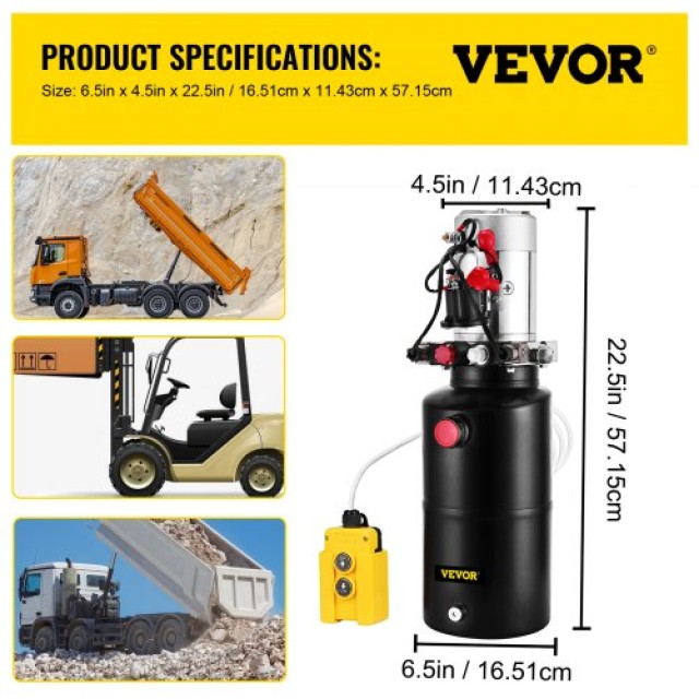 VEVOR  8 Qt Διπλής Δράσης Υδραυλική Αντλία Τρέιλερ Ανύψωσης Σιδήρου  8LYXSZYYYDY000001V0