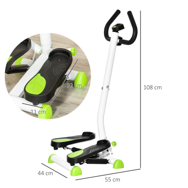 HOMCOM Stepper με τιμόνι, οθόνη LCD και αντιολισθητικά πετάλια, 55x...