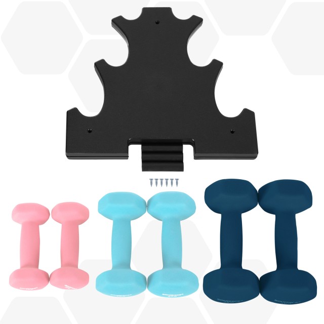 SONGMICS Σετ 6 Εξάγωνων Αλτήρων με Βάση 1kg, 2kg, 3kg - Ροζ, Τυρκουάζ και Μπλε -SYL612MK 
