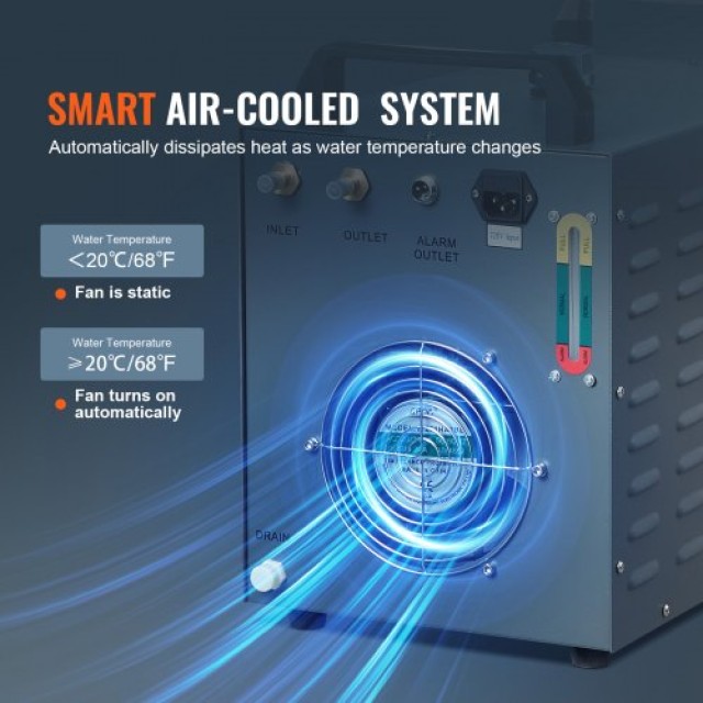 VEVOR  Βιομηχανικός Ψύκτης Νερού CW-3000(PRO), 150W, Αερόψυκτος, 12L Δοχείο, 18L/λεπτό, για Μηχανή Χάραξης Λέιζερ GYLSJFLS12L1YAX14V2