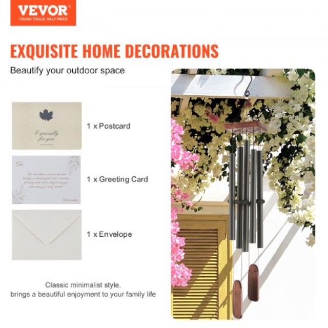 VEVOR Ανεμογλυφίδες για εξωτερικό χώρο 1220 mm Αλουμινίου Μνημειακές Ανεμογλυφίδες με Βαθύ Τόνο JSFLHS48INCHZEPNAV0