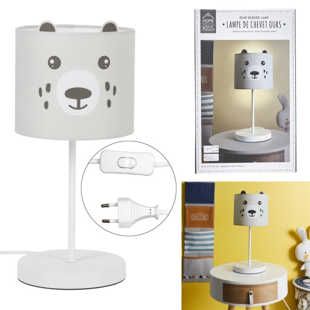 Παιδικό Φωτιστικό Αρκουδάκι 16 x 36 x 16cm Γκρι LA00121 Home Deco Kids