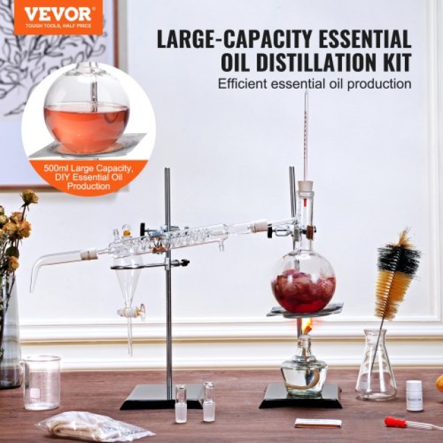 Σετ Απόσταξης Αιθέριων Ελαίων VEVOR 500ml, 28 τεμ.  SYSZLTJJPJJDI3Z20V0