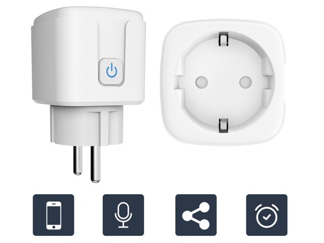 Πρίζα Smart WiFi με Χρονοδιακόπτη 16A – Συμβατή με Alexa & Google A...