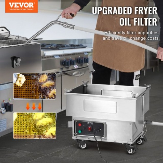 Φίλτρο Λαδιού VEVOR Mobile, 18L, 10 L/min, με Ρόδες για Εστιατόρια ...