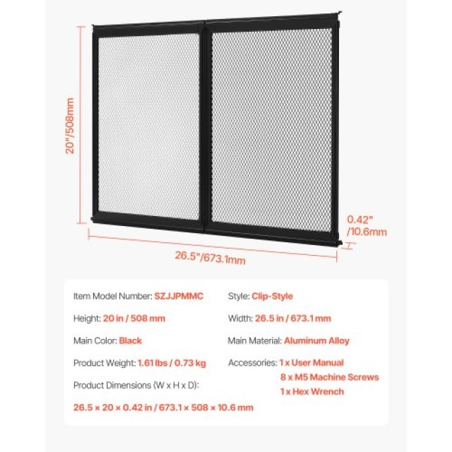 VEVOR Προστατευτικό Πόρτας RV 673.1 x 508 mm Αλουμινίου για Κατοικί...