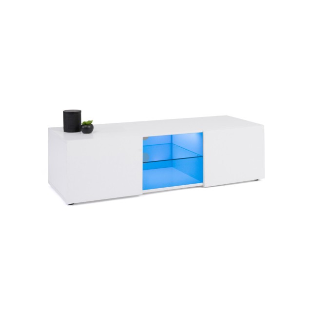 Έπιπλο Τηλεόρασης Klea με 2 Πόρτες & LED 113 x 40 x 31,5 cm Λευκό 30089544 Idomya