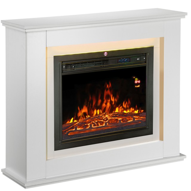 Ηλεκτρικό Τζάκι /  Θερμαντήρας 2000 W 100 x 27.5 x 82.5cm Λευκό 02840166 BAKAJI