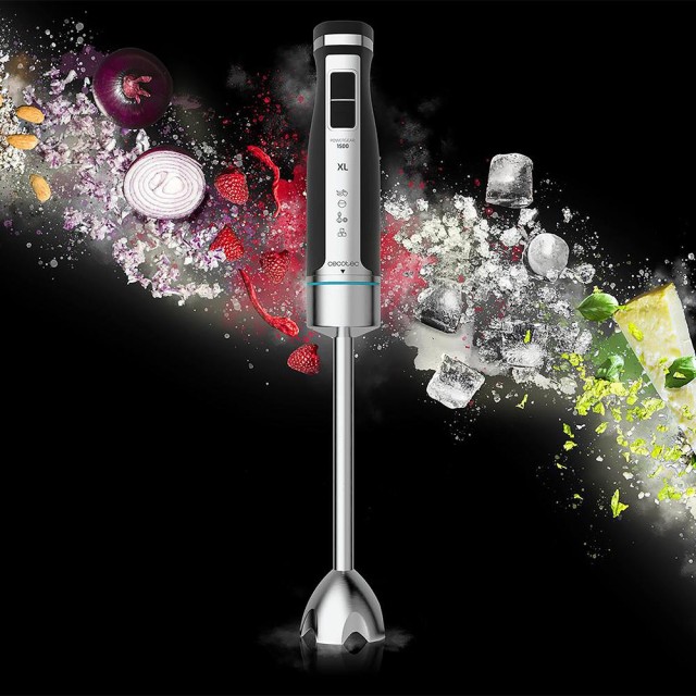 CECOTEC  Μπλέντερ Χειρός PowerGear 1500 XL, 1500W, Μεγάλο Πόδι, 4 Λεπίδες Τιτανίου, Μεταλλικά Γρανάζια & Αξεσουάρ  CEC-100070