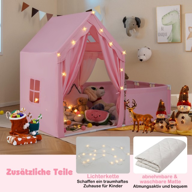 Costway Παιδική Σκηνή Εσωτερικού Χώρου 177x97x136 εκ. με Φωτάκια Ασ... Costway Παιδική Σκηνή Εσωτερικού Χώρου 177x97x136 εκ. με Φωτάκια Ασ...