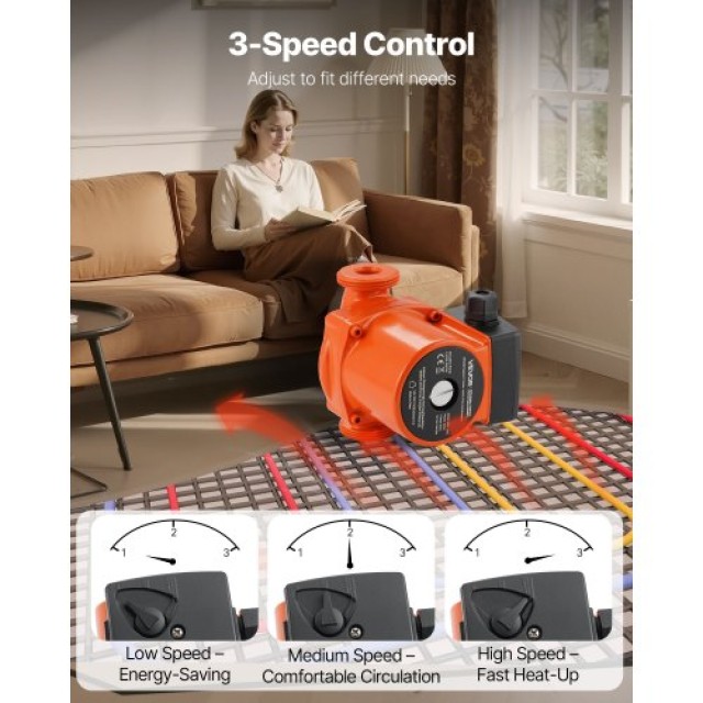 VEVOR Αντλία Κυκλοφορίας LPS25-6S/130 από Χυτοσίδηρο, 1/8 HP, 220-2... VEVOR Αντλία Κυκλοφορίας LPS25-6S/130 από Χυτοσίδηρο, 1/8 HP, 220-2...