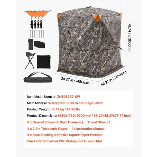 VEVOR Φορητό Θερμικό Καμουφλάζ Κυνηγιού 2-3 Ατόμων με Θήκη Μεταφορά... VEVOR Φορητό Θερμικό Καμουφλάζ Κυνηγιού 2-3 Ατόμων με Θήκη Μεταφορά...