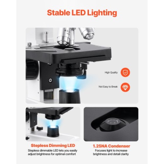VEVOR Διοφθάλμιο Σύνθετο Μικροσκόπιο 40-5000X με Διπλή Σκηνή και Σε... VEVOR Διοφθάλμιο Σύνθετο Μικροσκόπιο 40-5000X με Διπλή Σκηνή και Σε...