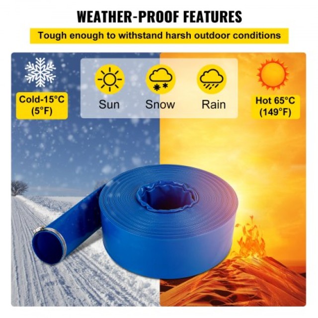 VEVOR Σωλήνας Εκκένωσης 3 x 105, PVC Εύκαμπτος Σωλήνας, Ανθεκτικός,...