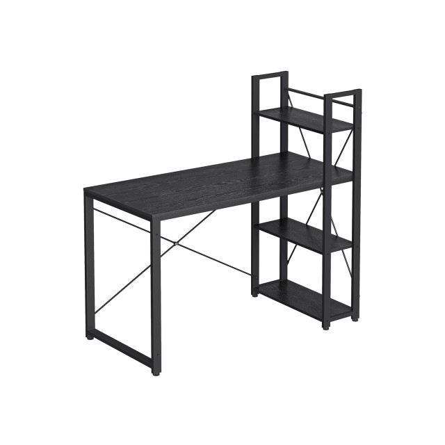 Γραφείο VASAGLE με Ράφια, 120 cm, Ebony Black 