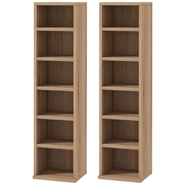 HOMCOM  Σετ 2 Ραφιών για CD με Ρυθμιζόμενα Ράφια για 204 CD, 21x22....