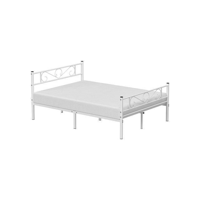 VASAGLE RMB063W01 Λευκό Μεταλλικό Διπλό Κρεβάτι - 140 x 190 cm 