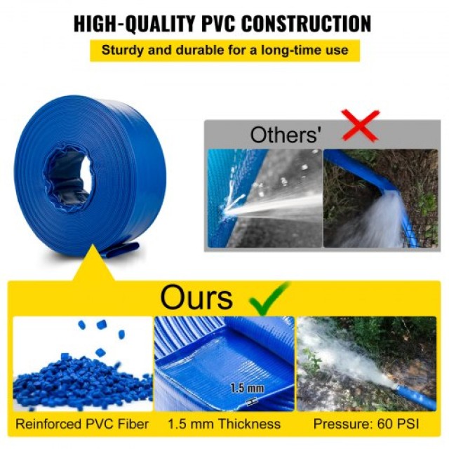 VEVOR Σωλήνας Εκκένωσης, 4 x 105, PVC Εύκαμπτος Σωλήνας, Ανθεκτικός...