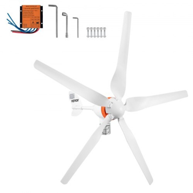 VEVOR Κιτ Ανεμογεννήτριας 12V/AC, 500W με Ελεγκτή MPPT, 5 Πτερύγια ...