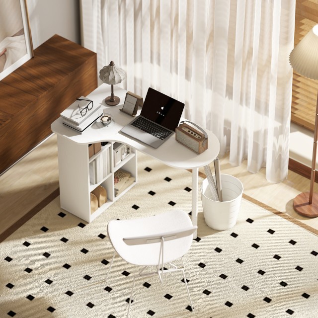 HOMCOM Επιφάνεια Γραφείου για Δωμάτιο Καμπύλη με 6 Ράφια και 4 Ρυθμ... HOMCOM Επιφάνεια Γραφείου για Δωμάτιο Καμπύλη με 6 Ράφια και 4 Ρυθμ...