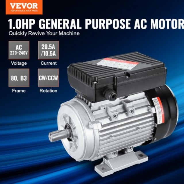 Ηλεκτροκινητήρας VEVOR 0.75KW 1400RPM 220~240V 1-Φάση  TYJLIECDJ1406H7Z4V7