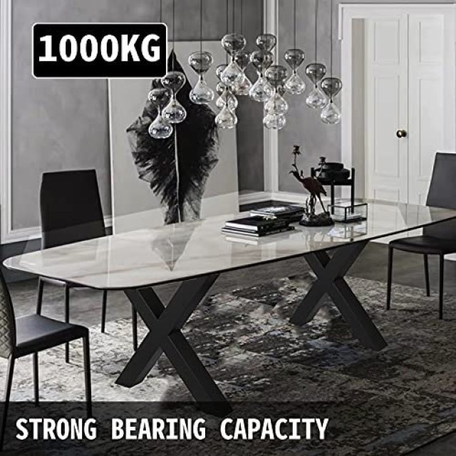 VEVOR  Μεταλλικά Πόδια Τραπεζιού 28.3 x 23.6 εκ. Μαύρα με Στυλ Χ-Πλ...