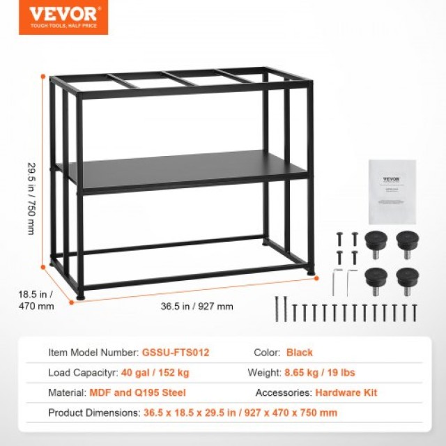 VEVOR  Βάση Ενυδρείου 40 Γαλονιών, Μεταλλική, 335 lbs, 36.5x18.5x29.5 in, Μαύρη  GZSZXZJG40JL3EWNAV0