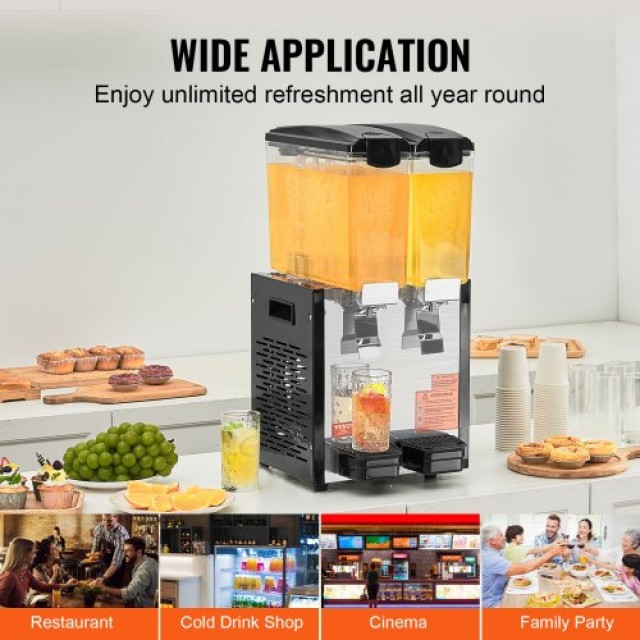 VEVOR  Εμπορικός Διανομέας Ποτών 2x10L για Κρύο Χυμό/Ποτό SYYLJJBSJ...