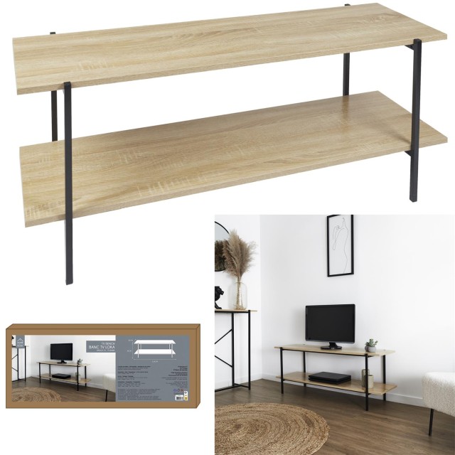 Έπιπλο Τηλεόρασης από Ξύλο & Μέταλλο 115 x 45 x 35 cm HD0183 Home Deco Factory