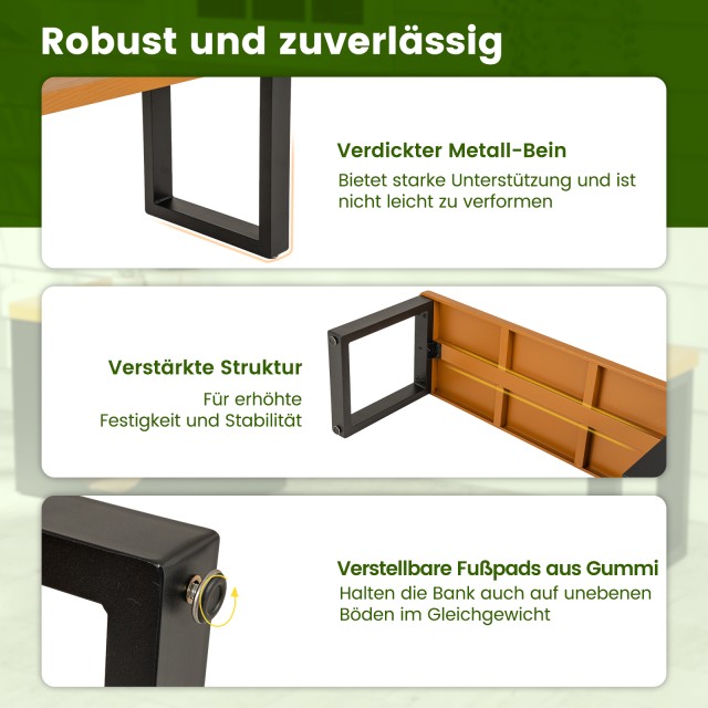 Costway  Παγκάκι Κήπου με Γατόσπιτο 150 x 38 x 44 cm από Ανθεκτικό ...