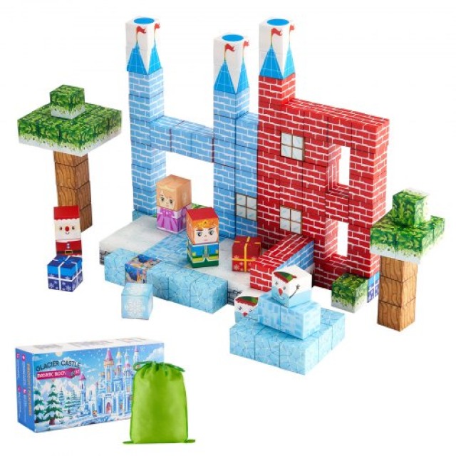 VEVOR Μαγνητικά Τουβλάκια 150 PCS Σετ Κάστρου Glacier STEM Μοντεσσό...