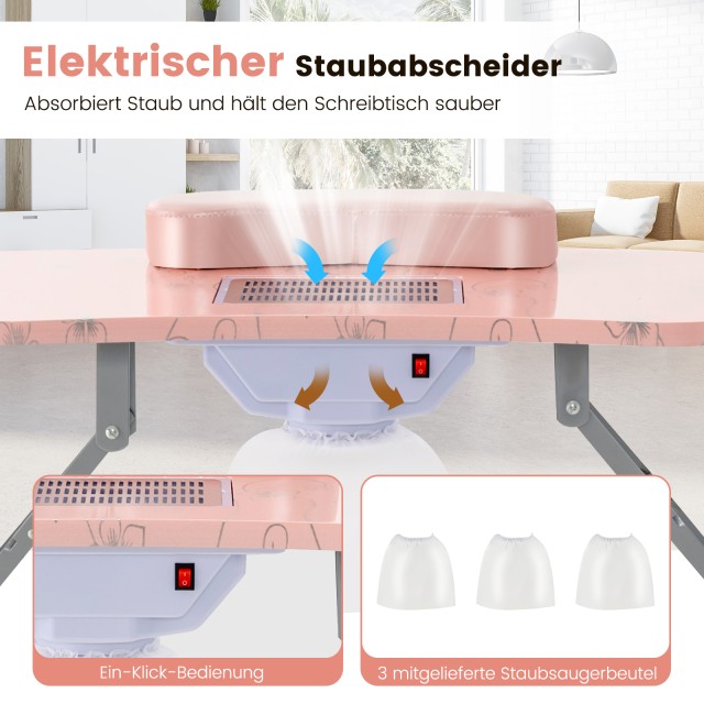 Costway Φορητό Τραπέζι Μανικιούρ με Ηλεκτρικό Συλλέκτη Σκόνης και Λ... Costway Φορητό Τραπέζι Μανικιούρ με Ηλεκτρικό Συλλέκτη Σκόνης και Λ...